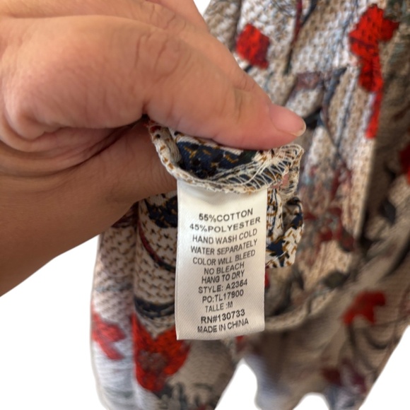 Umgee USA Floral Print Halter Sundress White Red Black Size M - Picture 8 of 10